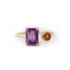 Bague vitamine or jaune citrine améthyste Paris