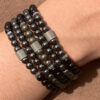 Bracelet pyrite onyx argent pierres naturelles paris
