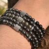 Bracelet pyrite onyx argent pierres naturelles paris