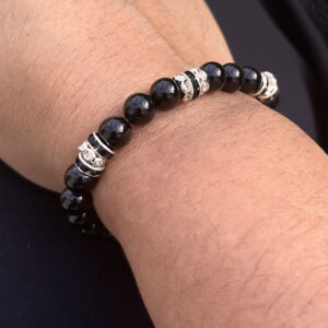Bracelet Onyx brillants pierres naturelles paris