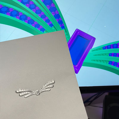 DESSIN 3D GOUACHÉ BROCHE PAPILLON