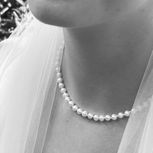 MARIAGE FEMME COLLIER PERLES CULTURE NATURELLES ENFILAGE